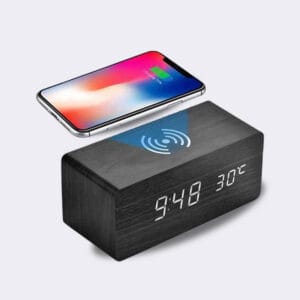 Orë digjitale Termometer Wifi Charger dhe Alarm