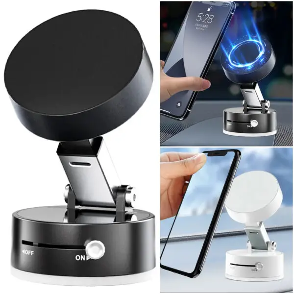 Vacuum Suction Phone Holder Dual Sided Magnetic Mount Compact Design Stable Suction for Cars Desks & More _A2_ (2) Vacuum Suction Phone Holder Dual Sided Magnetic Mount Compact Design Stable Suction for Cars Desks & More _A2_ (2)